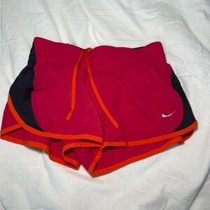Nike Women's Pink and Black Athletic Shorts